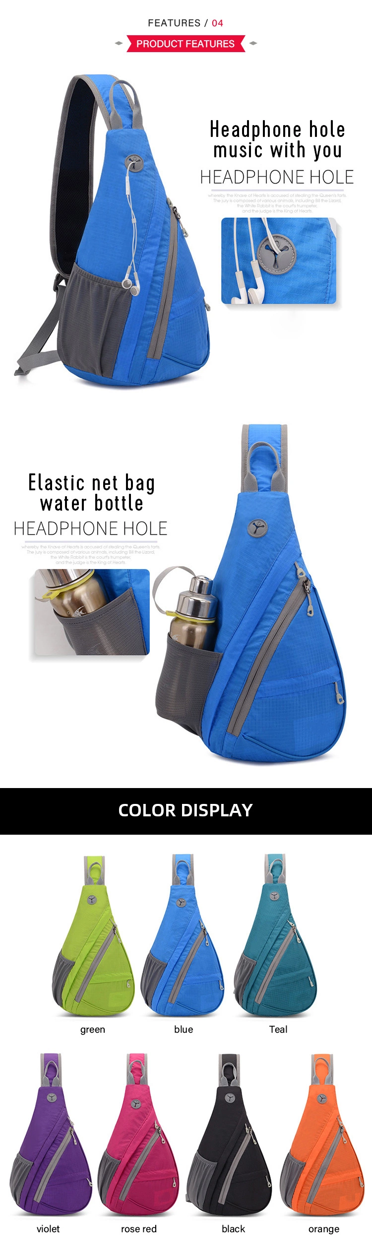 Water Drop Oblique Straddle Single Shoulder Bag Outdoor Sports Mountaineering Riding Bag Multifunctional Chest Bag